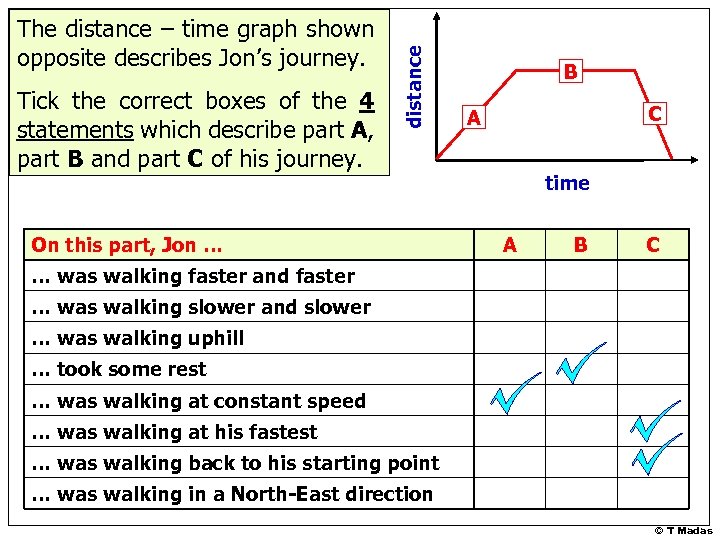 Tick the correct boxes of the 4 statements which describe part A, part B