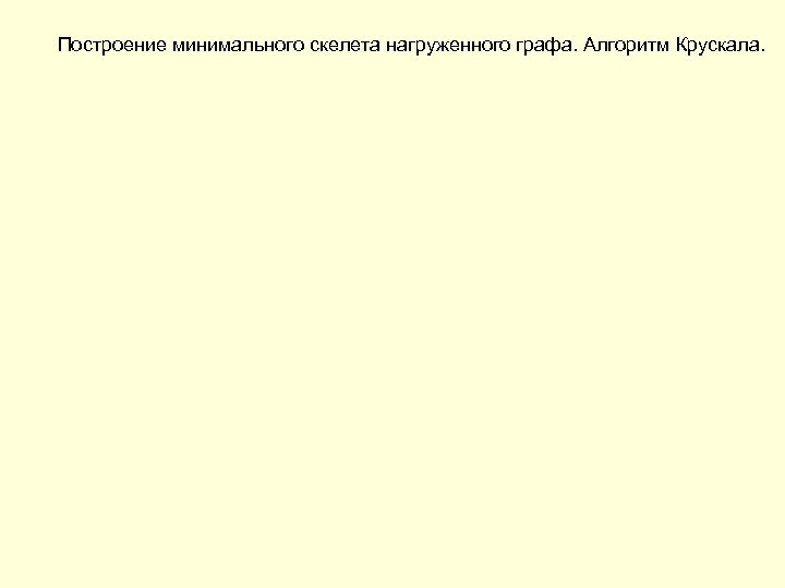 Построение минимального скелета нагруженного графа. Алгоритм Крускала. 