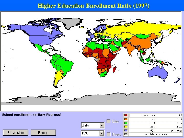 Higher Education Enrollment Ratio (1997) 