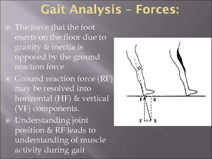 Gait Analysis – Forces: The force that the foot exerts on the floor due