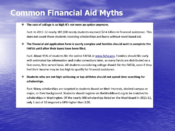 Common Financial Aid Myths 