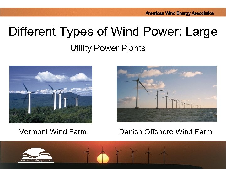 American Wind Energy Association Different Types of Wind Power: Large Utility Power Plants Wind