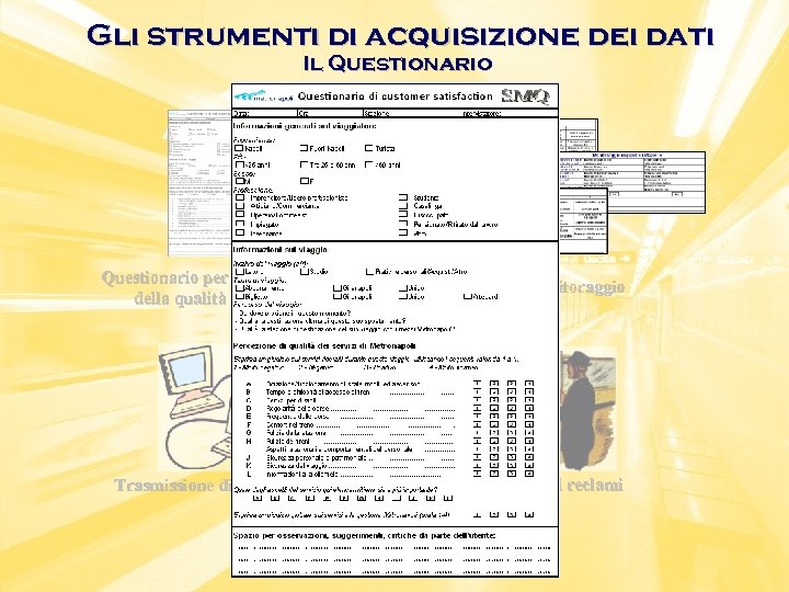 Gli strumenti di acquisizione dei dati Il Questionario per la rilevazione della qualità percepita