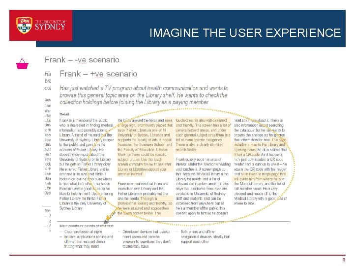 IMAGINE THE USER EXPERIENCE 9 