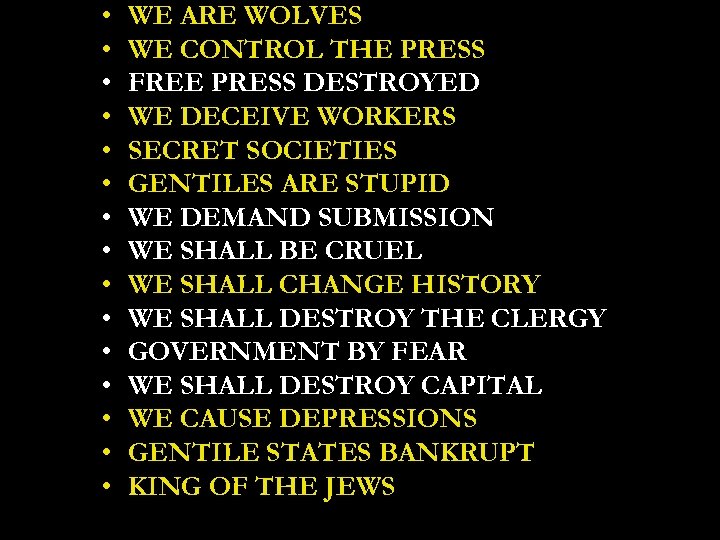  • • • • WE ARE WOLVES WE CONTROL THE PRESS FREE PRESS
