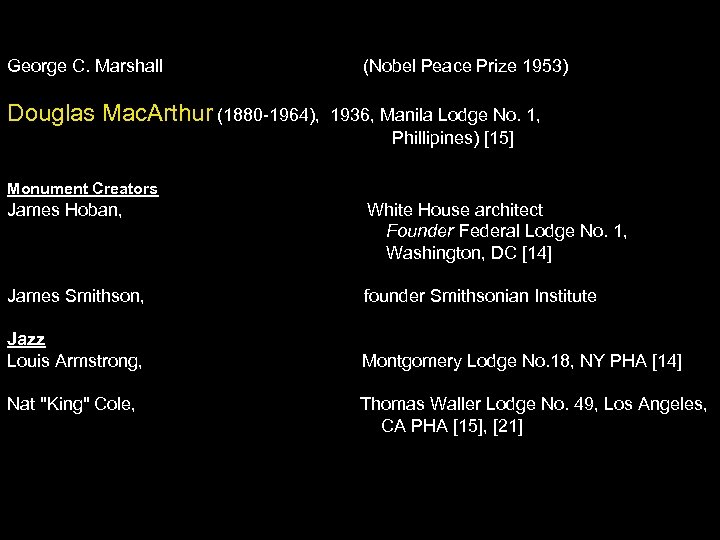 George C. Marshall (Nobel Peace Prize 1953) Douglas Mac. Arthur (1880 -1964), 1936, Manila