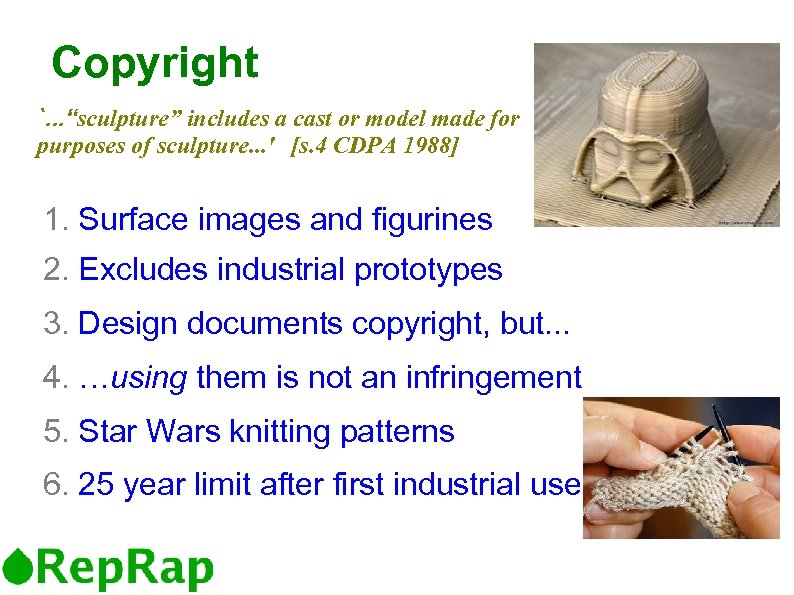 Copyright `. . . “sculpture” includes a cast or model made for purposes of