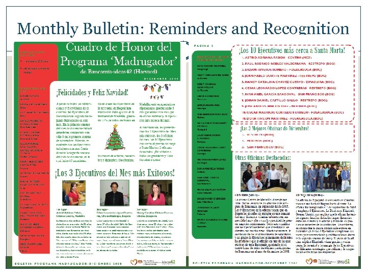 Monthly Bulletin: Reminders and Recognition 