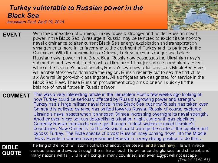 Turkey vulnerable to Russian power in the Black Sea Jerusalem Post, April 19, 2014