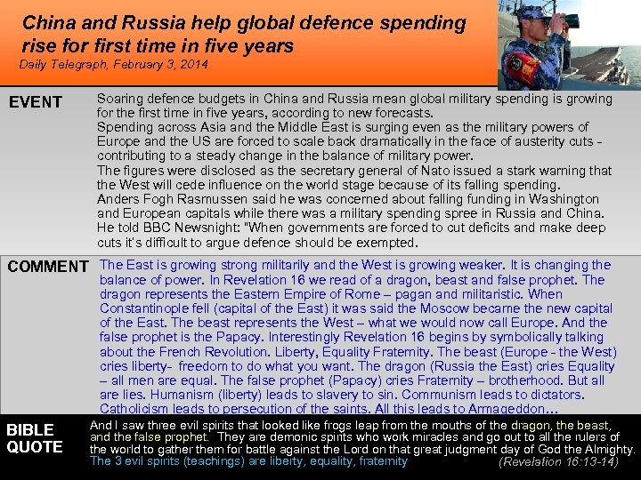 China and Russia help global defence spending rise for first time in five years