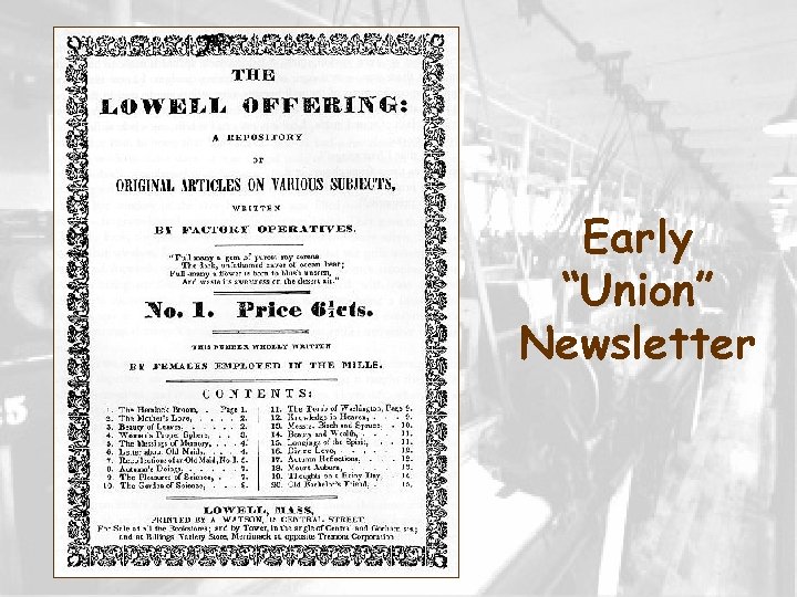 Early “Union” Newsletter 