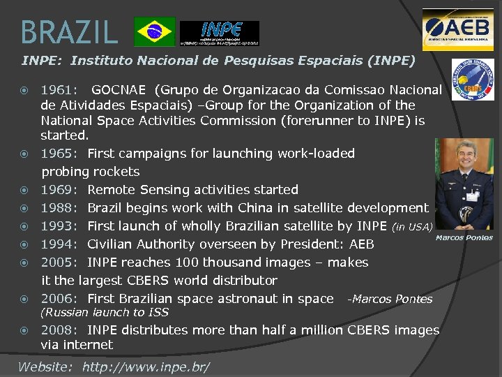 BRAZIL INPE: Instituto Nacional de Pesquisas Espaciais (INPE) 1961: GOCNAE (Grupo de Organizacao da