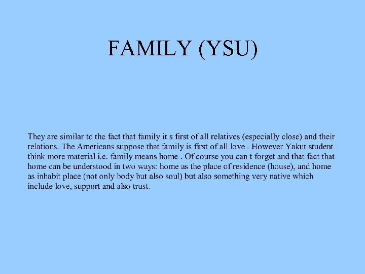 FAMILY (YSU) 