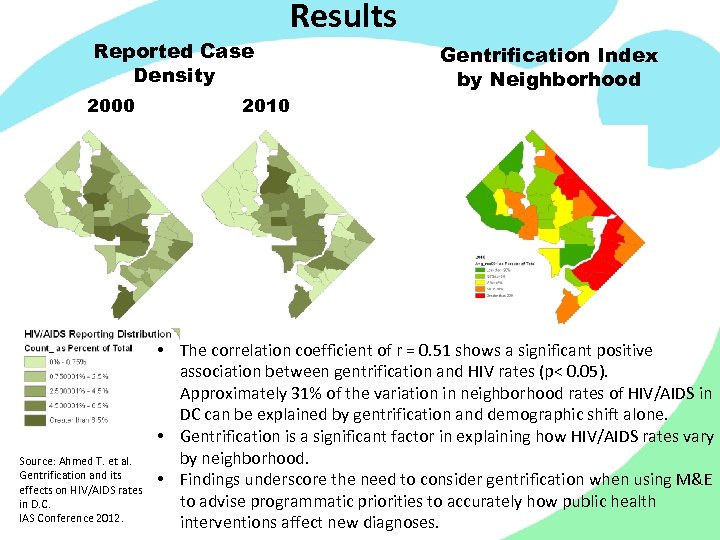 Reported Case Density 2000 Source: Ahmed T. et al. Gentrification and its effects on