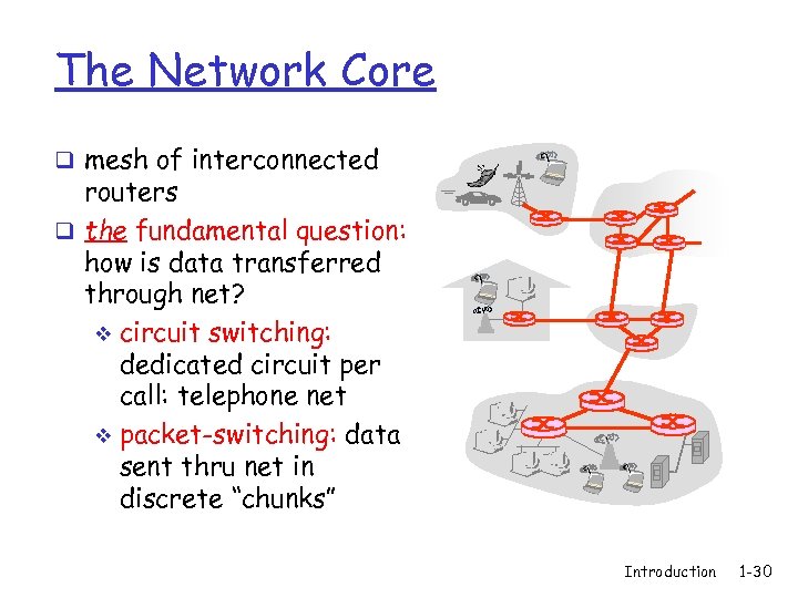 The Network Core q mesh of interconnected routers q the fundamental question: how is