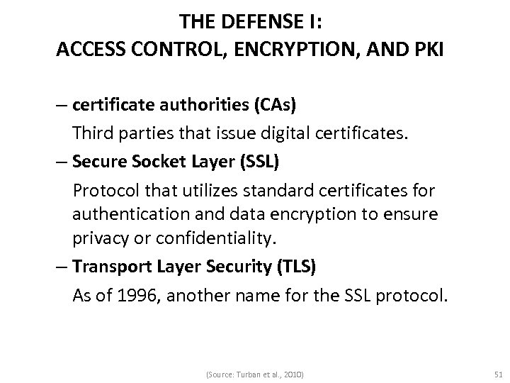 THE DEFENSE I: ACCESS CONTROL, ENCRYPTION, AND PKI – certificate authorities (CAs) Third parties