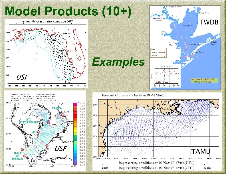 Model Products (10+) TWDB Examples USF TAMU 