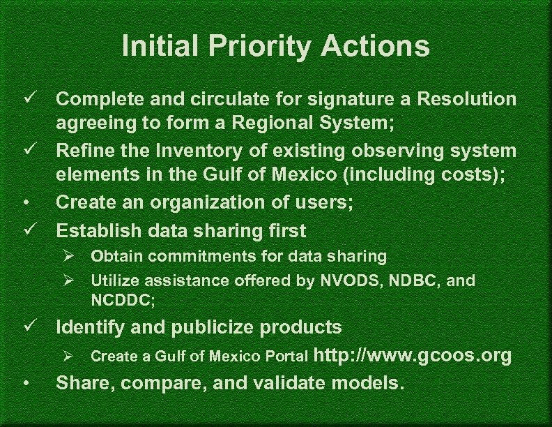 Initial Priority Actions ü Complete and circulate for signature a Resolution agreeing to form