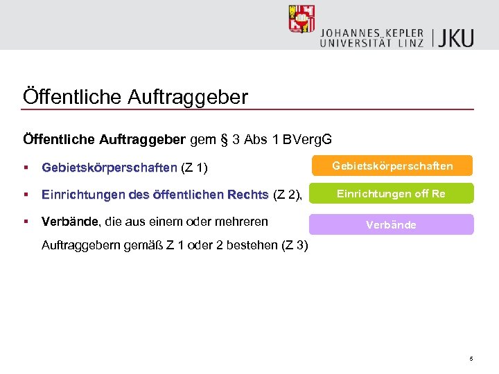 Öffentliche Auftraggeber gem § 3 Abs 1 BVerg. G § Gebietskörperschaften (Z 1) §