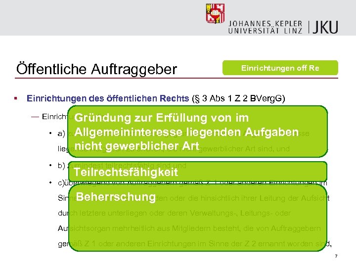 Öffentliche Auftraggeber Einrichtungen off Re § Einrichtungen des öffentlichen Rechts (§ 3 Abs 1