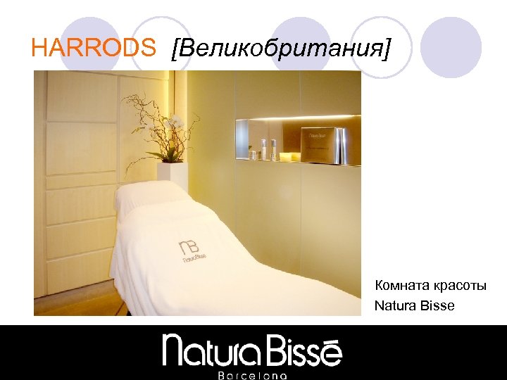 HARRODS [Великобритания] Комната красоты Natura Bisse 