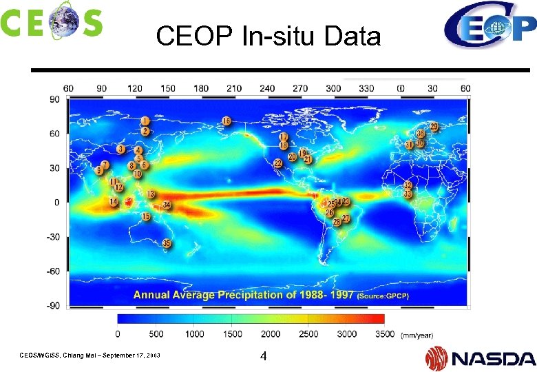 CEOP In-situ Data CEOS/WGISS, Chiang Mai – September 17, 2003 4 