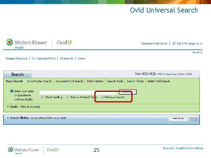 Ovid Universal Search 25 