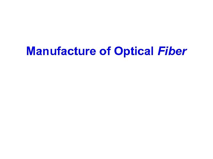 Manufacture of Optical Fiber 