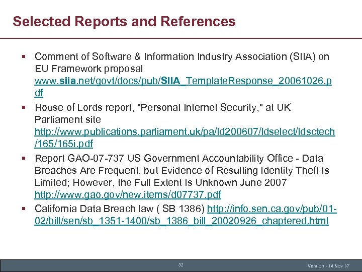 Selected Reports and References § Comment of Software & Information Industry Association (SIIA) on