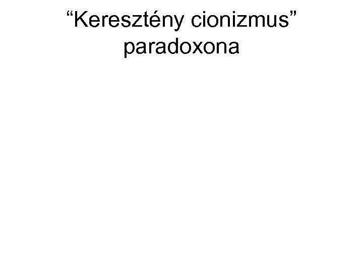 “Keresztény cionizmus” paradoxona 