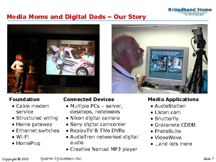 Media Moms and Digital Dads – Our Story Foundation Connected Devices • Cable modem