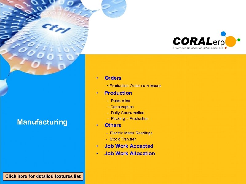  • Orders - Production Order cum Issues • Production - Production Manufacturing -