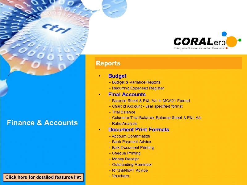 Reports • Budget - Budget & Variance Reports - Recurring Expenses Register • Finance