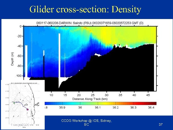 Glider cross-section: Density 1 May, 2006 CCOG Workshop @ IOS, Sidney, BC 37 