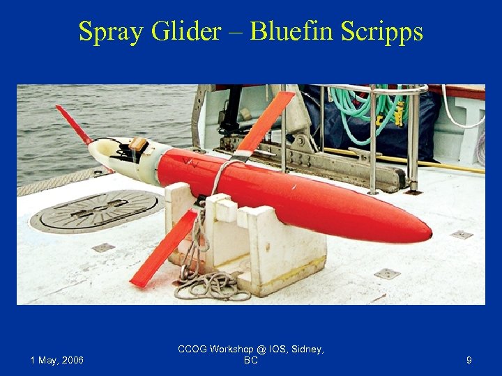 Spray Glider – Bluefin Scripps 1 May, 2006 CCOG Workshop @ IOS, Sidney, BC