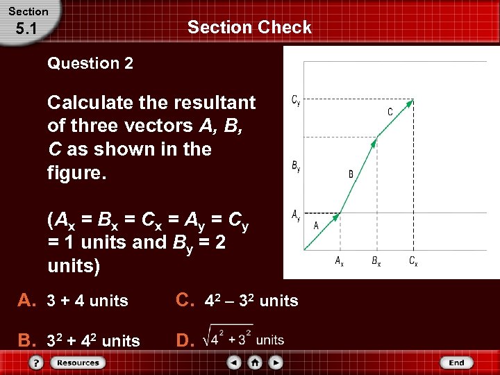 Section 5. 1 Section Check Question 2 Calculate the resultant of three vectors A,