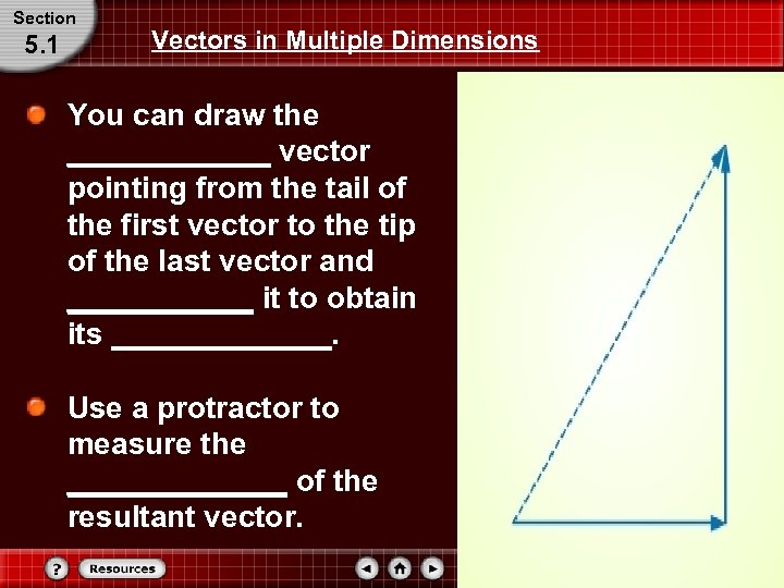 Section 5. 1 Vectors in Multiple Dimensions You can draw the ______ vector pointing