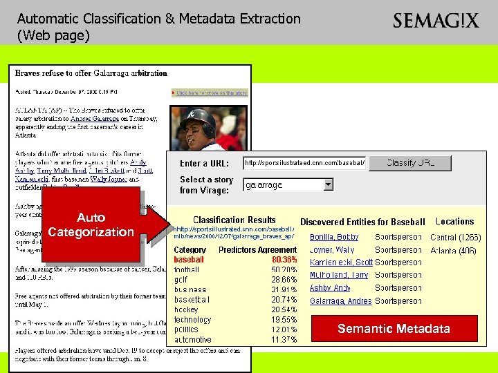 Automatic Classification & Metadata Extraction (Web page) Video with Editorialized Text on the Web