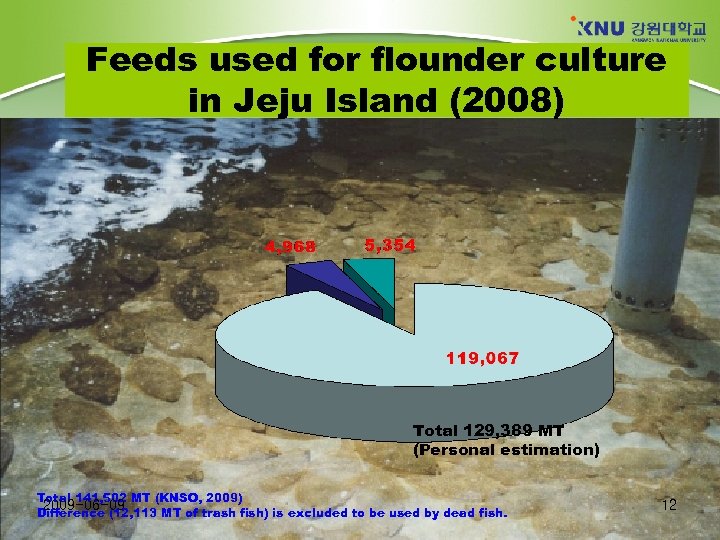 Feeds used for flounder culture in Korea (2008) in Jeju Island (2008) Total 129,