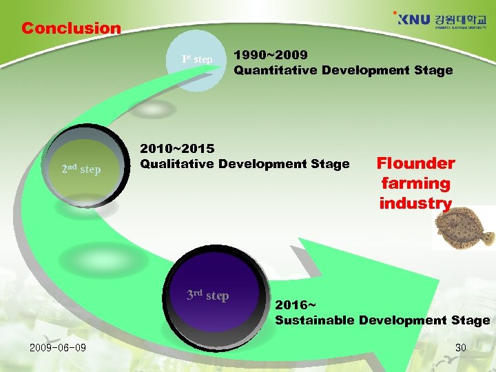 Conclusion Ist step 2 nd step 2010~2015 Qualitative Development Stage 3 rd step 2009