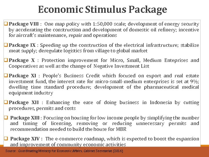 Economic Stimulus Package q Package VIII : One map policy with 1: 50, 000