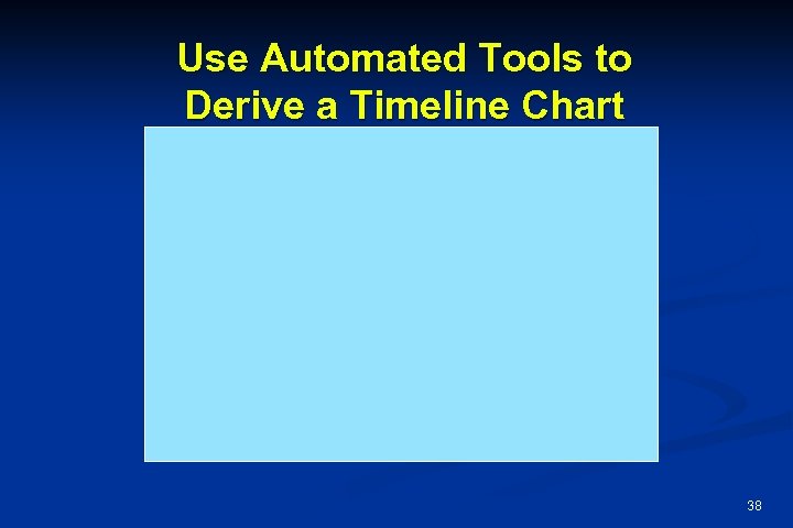 Use Automated Tools to Derive a Timeline Chart 38 