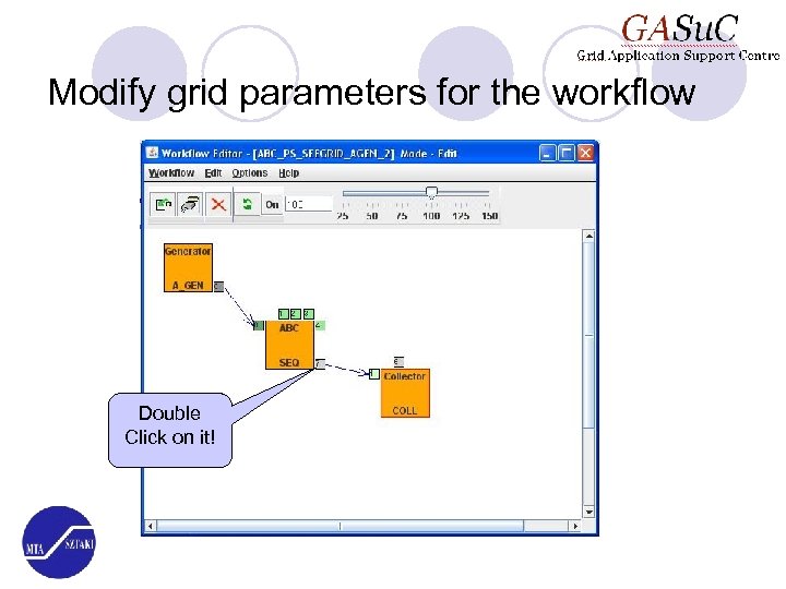 Modify grid parameters for the workflow Double Click on it! 