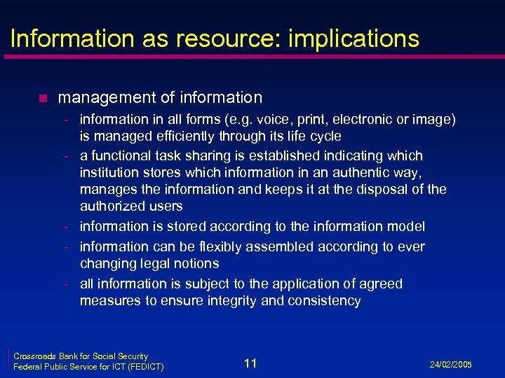 Information as resource: implications n management of information - information in all forms (e.