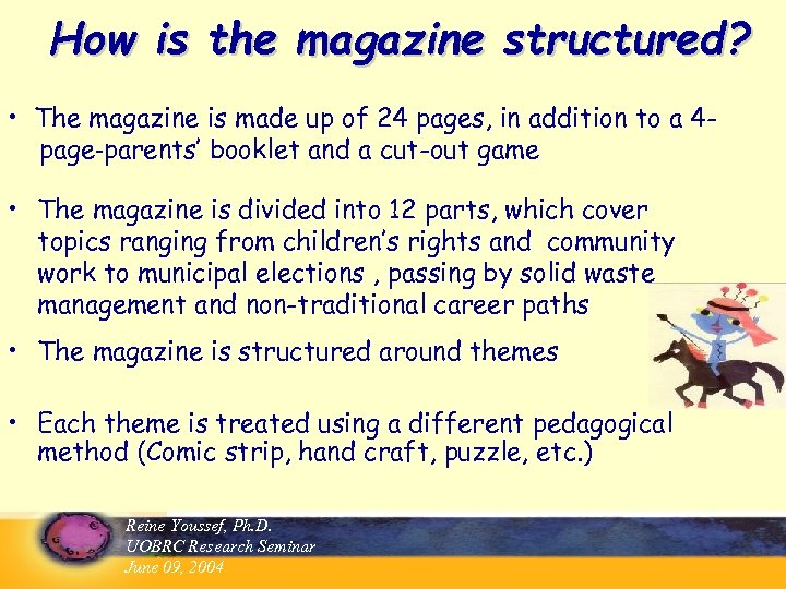 How is the magazine structured? • The magazine is made up of 24 pages,
