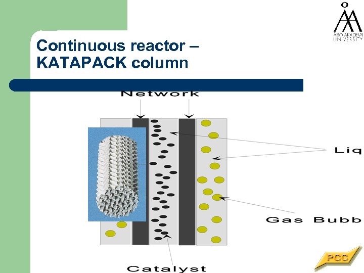 Continuous reactor – KATAPACK column 