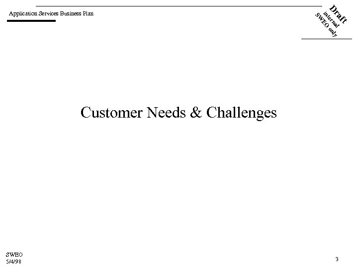 ft a l Dr terna only in EO SW Application Services Business Plan Customer