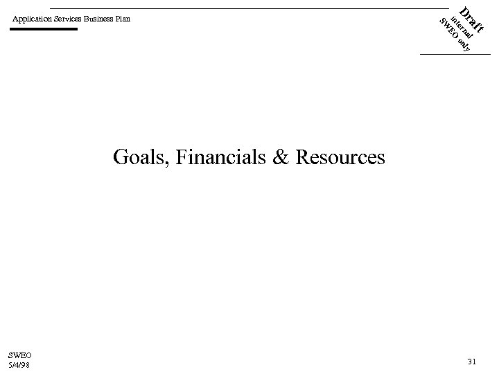 ft a l Dr terna only in EO SW Application Services Business Plan Goals,