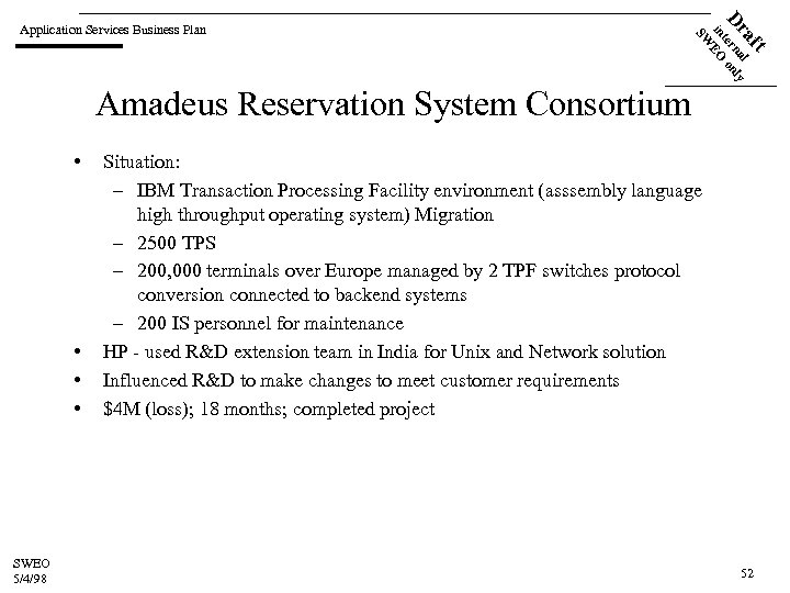 ft a l Dr terna only in EO SW Application Services Business Plan Amadeus
