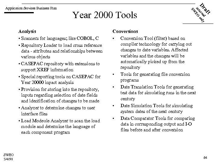 Analysis • Scanners for languages; like COBOL, C • Repository Loader to load cross